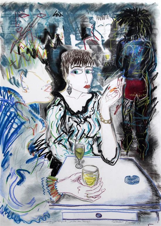 Frederic Pierre (1951-) Un Visage, Un Regard, Perdre son Temps 26 x 20in.